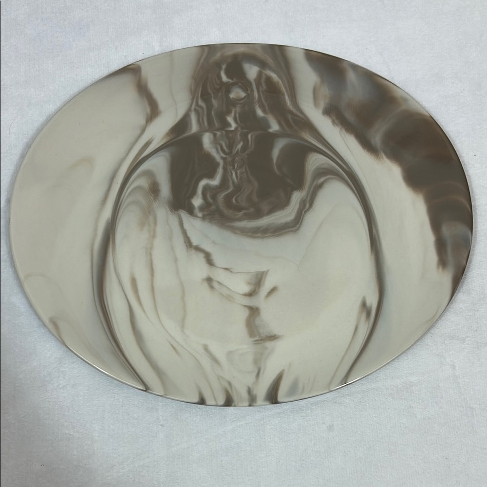 Nambe Butterfly II Marbled Porcelain Oval Plate